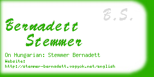 bernadett stemmer business card